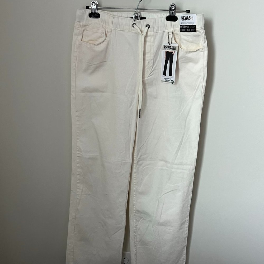 NWT Rewash Cream Wide Leg Pant L